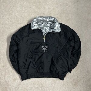 Vintage ProPlayer Raiders Reversible Puffer Quarter Zip Size XL